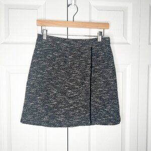 Slate & Willow Black Tweed Back Zip Mini Skirt Women's Size Small S